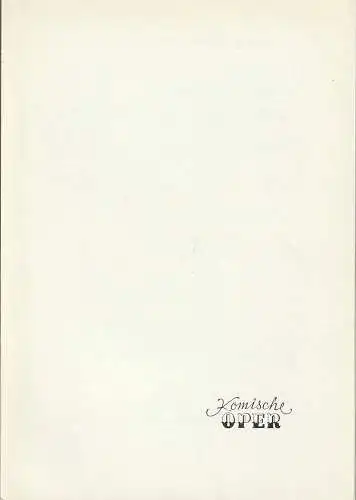 Komische Oper Berlin: Programmheft DIE FLÖTENSONATEN VON JOHANN SEBASTIAN BACH  24. November 1975 Foyer Komische Oper Spielzeit 1975 / 76. 