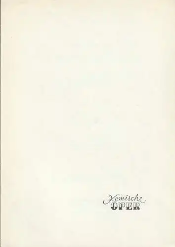 Komische Oper Berlin: Programmheft DIE FLÖTENSONATEN VON JOHANN SEBASTIAN BACH  10. Nvember 1975 Foyer Komische Oper Spielzeit 1975 / 76. 