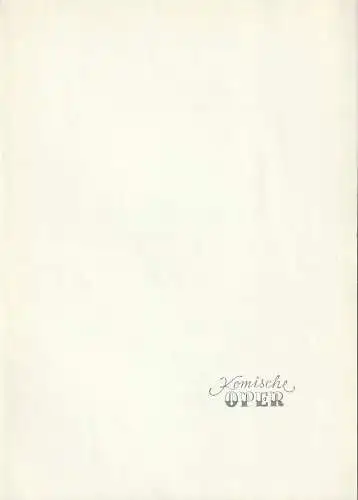 Komische Oper Berlin: Programmheft FOYER - KONZERT  30. März 1975 Foyer Komische Oper Spielzeit 1974 / 75. 