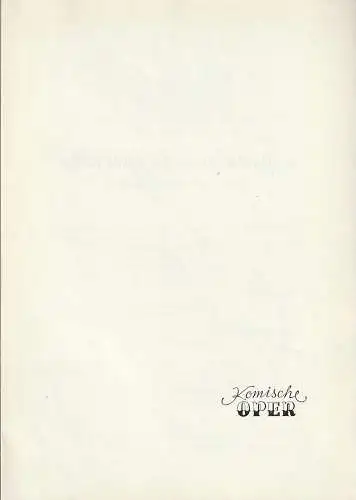 Komische Oper Berlin: Programmheft KAMMERMUSIK IM GESPRÄCH 15. Februar 1975 Foyer Komische Oper. 