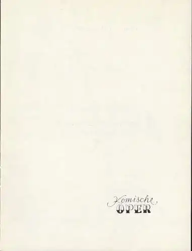 Komische Oper Berlin: Programmheft JOSEF SCHWAB SPIELT SUITEN FÜR VIOLONCELLO VON BACH 10. März 1973. 