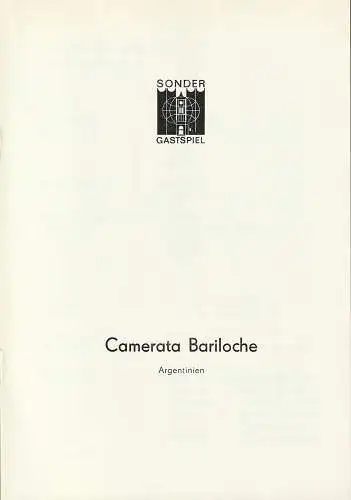 Berliner Festtage, Gerhard Müller, Enrique Shore ( Fotos ): Programmheft CAMERATA BARILOCHE 17. November 1986 Komische Oper Berlin. 