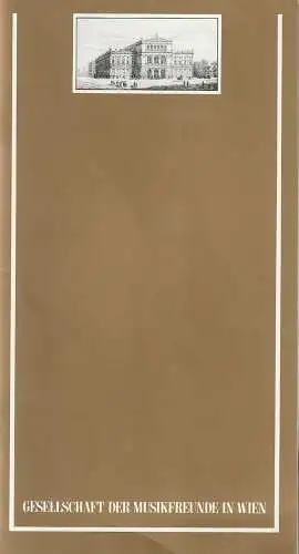 Gesellschaft der Musikfreunde in Wien, Thomas Angyan, Joachim Reiber, Peter Schramek: Programmheft ZYKLUS BEETHOVEN-VIOLINSONATEN 1. KONZERT Musikfreunde Wien 1998. 