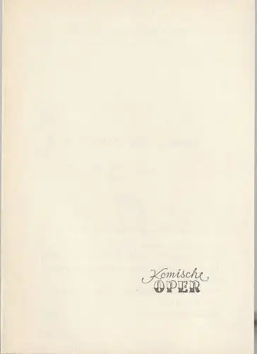 Komische Oper Berlin: Programmheft LUDWIG VAN BEETHOVEN 2. Februar 1972 Foyer Komische Oper. 