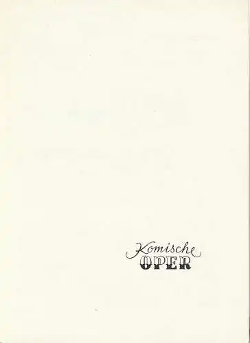 Komische Oper Berlin: Programmheft SONDERKONZERT IGOR OISTRACH / NATALIA SERZALOWA Komische Oper 1982. 