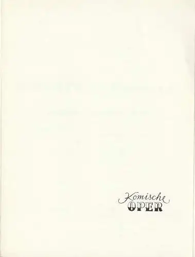 Komische Oper Berlin: Programmheft 39. KAMMERMUSIK IM GESPRÄCH Komische Oper Berlin 1976. 