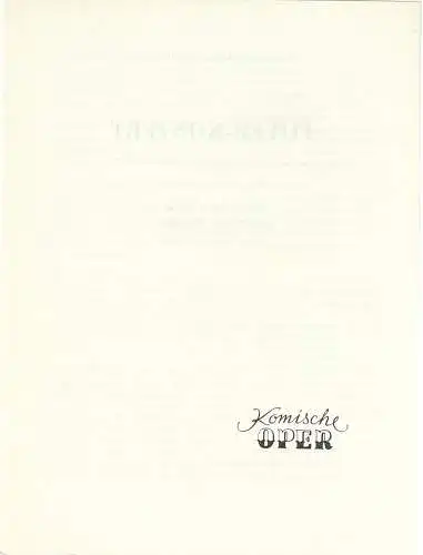 Komische Oper Berlin: Programmheft FOYER - KONZERT im Rahmen der Schubert-Ehrung der DDR mit dem BERLINER KLAVIERTRIO 8. Oktober 1978 Komische Oper Berlin Spielzeit 1978 / 79. 