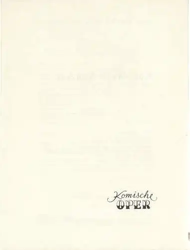 Komische Oper Berlin: Programmheft KURT - WEILL - KONZERT 23. Mai 1977 Foyer Komische Oper Spielzeit 1976 / 77. 