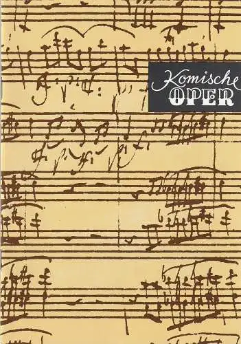 Komische Oper Berlin, Gerhard Müller: Programmheft 6. SINFONIEKONZERT 24. März 1994 Spielzeit 1993 / 94. 