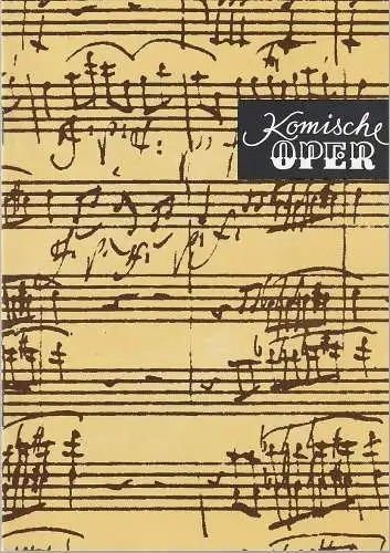 Komische Oper Berlin, Gerhard Müller: Programmheft 4. SINFONIEKONZERT 27. Januar 1994 Komische Oper Berlin. 