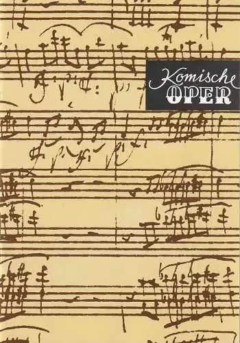 Komische Oper Berlin, Gerhard Müller: Programmheft JOHANN-STRAUß-KONZERT 30. Dezember 1993 Komische Oper Berlin. 