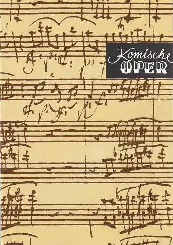 Komische Oper Berlin, Gerhard Müller: Programmheft 3. SINFONIEKONZERT 2. Dezember 1993 Komische Oper Berlin. 