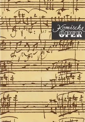 Komische Oper Berlin, Gerhard Müller: Programmheft 2. SINFONIEKONZERT 14. Oktober 1993 Komische Oper Berlin. 