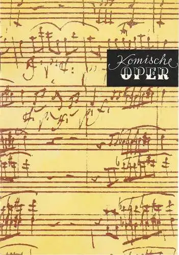 Komische Oper Berlin, Gerhard Müller: Programmheft OSTERKONZERT mit dem Kammerorchester CAMERATA MUSICA 4. April 1982. 