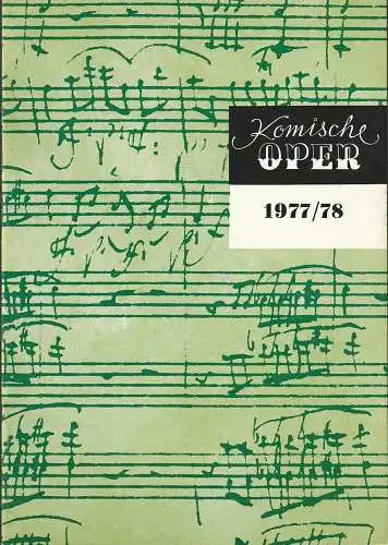 Komische Oper Berlin, Stephan Stompor: Programmheft DIE KONZERTE DER KOMISCHEN OPER BERLIN 1977 / 78 Spielzeitheft. 