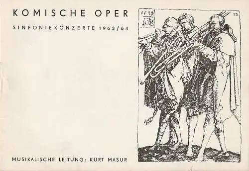 Komische Oper Berlin, Dietrich Kaufmann: Programmheft KOMISCHE OPER Berlin SINFONIEKONZERTE 1963 / 64.