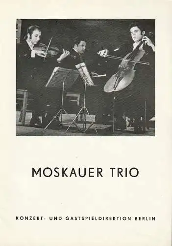 Komische Oper Berlin, Konzert- und Gastspieldirektion Berlin: Programmheft MOSKAUER TRIO 8. Oktober 1980 Komische Oper Berlin. 