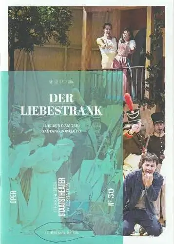 Hessisches Staatstheater Wiesbaden, Uwe Eric Laufenberg, formdusche, Regina Palmai: Programmheft Gaetano Donizetti DER LIEBESTRANK Premiere 16. Juni 2016 Spielzeit 2015 / 2016 Heft 30. 