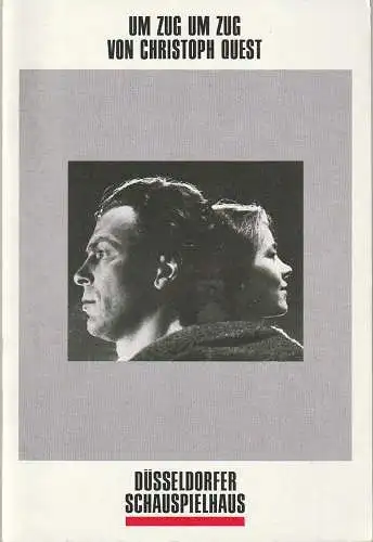 Düsseldorfer Schauspielhaus, Volker Canaris, Christoph Quest, Elke Burkhardt: Programmheft Uraufführung Christoph Quest UM ZUG UM ZUG Düsseldorf 1988. 