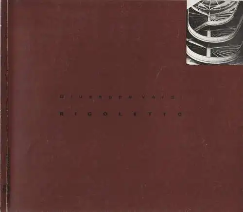 Oper Frankfurt, Norbert Abels, Dietmar Schwarz, Gabor Harrach, Johannes Weigand: Programmheft Giuseppe Verdi RIGOLETTO Premiere 22. Oktober 1988 Saison 1988 / 89. 