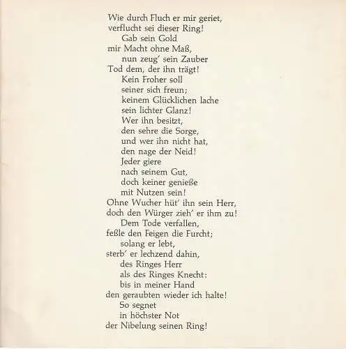 Frankfurt Oper: Programmheft Richard Wagner DAS RHEINGOLD Premiere 21. Februar 1976 Spielzeit 1975 / 76. 