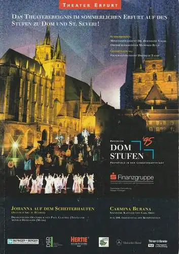 Theater Erfurt, Dietrich Taube, Klaus Merzbacher, Ute Unger, Judith Braun-Biehl: Programmheft ERFURTER DOMSTUFEN  FESTSPIELE '95 1995. 