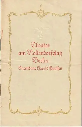 Theater am Nollendorfplatz Berlin, Harald Paulsen: Programmheft Johann Strauss DIE FLEDERMAUS ca. 1939. 
