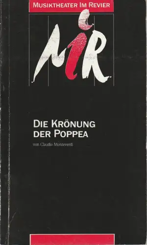 Musiktheater im Revier Gelsenkirchen, Albrecht Faasch: Programmheft Claudio Monteverdi DIE KRÖNUNG DER POPPEA Premiere 17. Oktober 1986. 