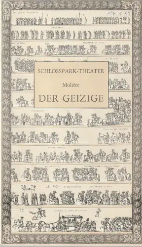 Staatliche Schauspielbühnen Berlins, Hans Lietzau, Rosemarie Koch: Programmheft Moliere DER GEIZIGE Schloßpark-Theater 1978. 