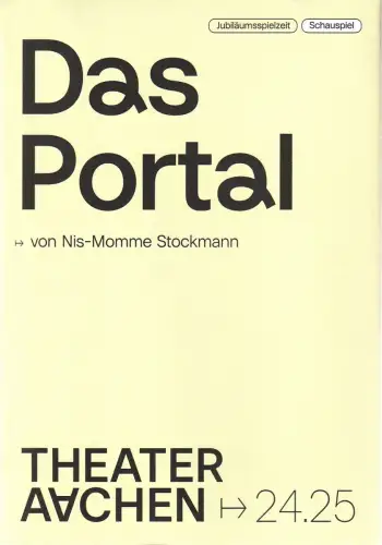 Stadttheater und Musikdirektion Aachen, Elena Tzavara, formdusche, Kerstin Grübmeyer: Programmheft Nis-Momme Stockmann DAS PORTAL Premiere 22. März 2025 Spielzeit 2024 / 25 Heft 28. 