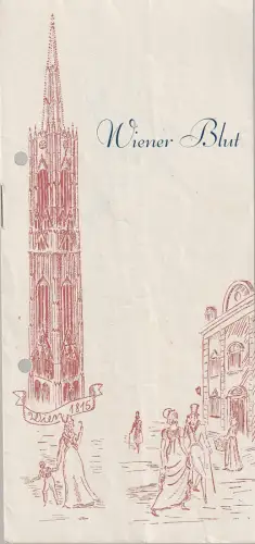 Städtische Bühnen Erfurt, Georg Leopold, Walter Hardtmann: Programmheft Johann Strauß WIENER BLUT Spielzeit 1955 / 56 Heft 8. 