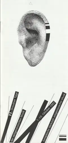 Dresdner Zentrum für zeitgenössische Musik, Udo Zimmermann, Frank Geißler: Programmheft 11. DRESDNER TAGE DER ZEITGENÖSSISCHEN MUSIK 1.-10. Oktober 1997. 