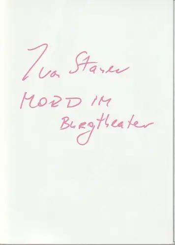 Volksbühne am Rosa-Luxemburg-Platz, Anja Quickert, Eva Kaska, Sebastian Börngen, Maurici Farre: Programmheft Mord im Burgtheater von Ivan Stanev. Volksbühne im Prater 23. April 2009. 
