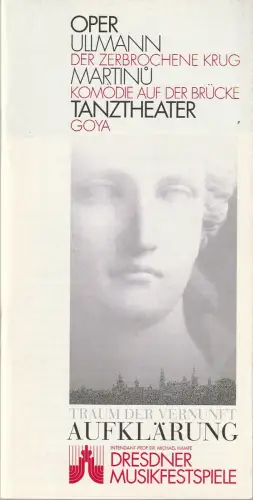 Dresdner Musikfestspiele, Michael Hampe, Torsten Mosgraber, Klaus Schmidt, Ekkehard Walter: Programmheft TRAUM DER VERNUNFT - AUFKLÄRUNG - Dresdner Musikfestspiele 1996. 