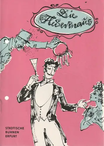 Städtische Bühnen Erfurt, Albrecht Delling, Wolfgang Marggraf, Regina Holland-Cunz: Programmheft Johann Strauß DIE FLEDERMAUS Premiere 29. November 1959 Spielzeit 1959 / 60 Heft 8. 
