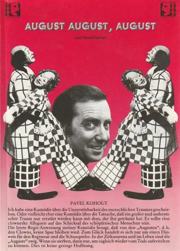 Tourneetheater Thespiskarren, Helmut Zocher, Birgit Bossen: Programmheft Kohout AUGUST AUGUST, AUGUST Tourneetheater Thespiskarren 1981. 