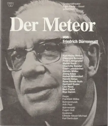Gastspieltheater Egon Karter, Günther Fuhrmann: Programmheft Friedrich Dürrenmatt DER METEOR Gastspieltheater Egon Karter 1979. 