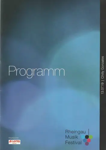 Rheingau Musik Festival, Markus Treier, Daniel Juch, Fenja Fieweger, Theresa Awiszus: Programmheft CHILLY GONZALES 13. Juli 2019 Kurhaus Wiesbaden. 