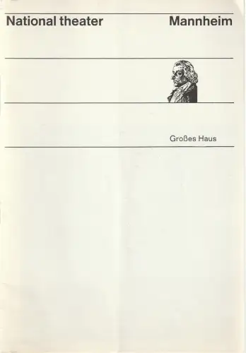 Nationaltheater Mannheim, Ernst Dietz, Peter Mertz, Marlis Stegh: Programmheft Camille Saint-Saens SAMSON UND DALILA 19. Dezember 1966 Spielzeit 1966 / 67. 