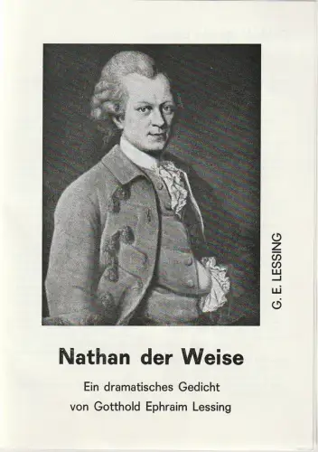 Carlos Werner: Programmheft Gotthold Ephraim Lessing NATHAN DER WEISE. 