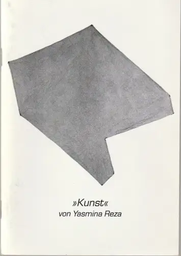 Zimmertheater Heidelberg, Ute Richter: Programmheft Yasmina Reza KUNST Premiere 21. Dezember 1995 Spielzeit 1995 / 96 Heft 2. 