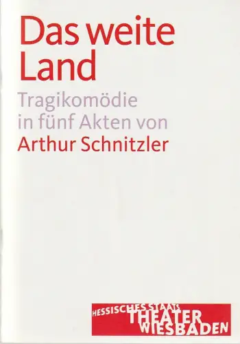 Hessisches Staatstheater Wiesbaden, Manfred Beilharz, Dagmar Borrmann, Martin Kaufhold ( Probenfotos): Programmheft Arthur Schnitzler DAS WEITE LAND Premiere 25. April 2009 kleines Haus. 