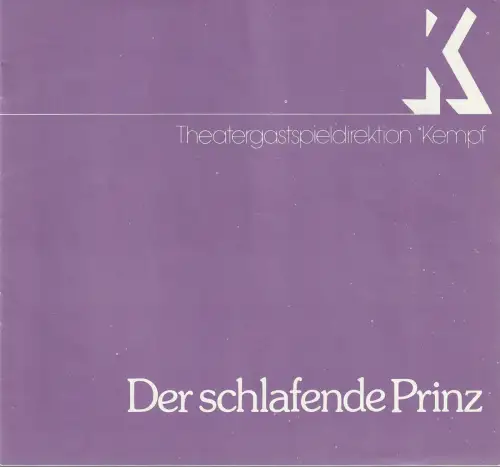 Theatergastspiele Kempf: Programmheft Terence Rattigan DER SCHLAFENDE PRINZ Theatergastspiele Kempf 1979. 
