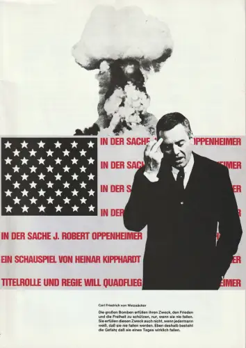 Konzertdirektion Landgraf, Birgit Landgraf: Programmheft Heinar Kipphardt IN DER SACHE J. ROBERT OPPENHEIMER Spielzeit 1980 / 81 / 82. 