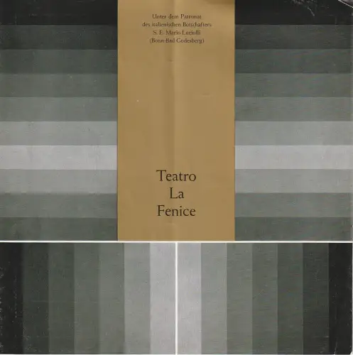 Teatro La Fenice Venedig, Luigi Ammannti, Mario Labroca, Ettore Gracis: Programmheft TEATRO LA FENICE Donizetti LUCIA DI LAMMERMOOR / Rossini IL BARBIERE DI SIVIGLIA 2. + 3. Oktober 1969 Jahrhunderthalle Hoechst. 