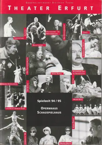 Theater Erfurt, Dietrich Taube, Götz Brandt, Klaus Gronau, Andre Liebscher: THEATER ERFURT Spielzeit 1994 / 95 Spielzeitheft. 