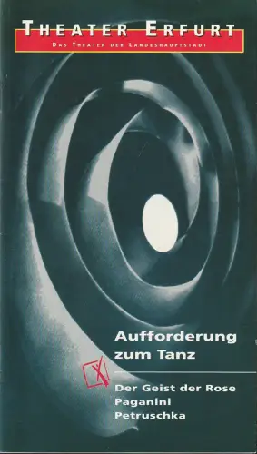 Theater Erfurt, Dietrich Taube, Ute Unger: Programmheft Ballettabend AUFFORDERUNG ZUM TANZ Premiere 21. Februar 1998. 