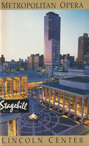 Metropolitan Opera, STAGEBILL March 1994: Programmheft Giacomo Puccini LA BOHEME Metropolitan Opera 1994. 