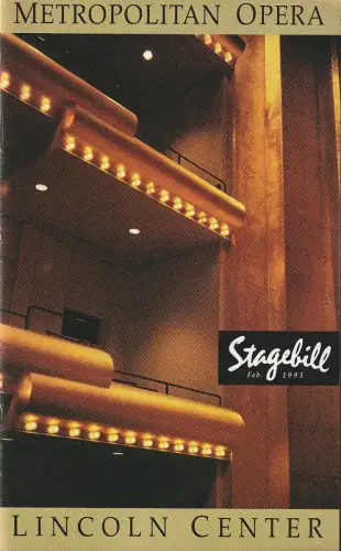 Metropolitan Opera, STAGEBILL Feb. 1993: Programmheft CAVALLERIA RUSTICANA / PAGLIACCI February 19 1993. 