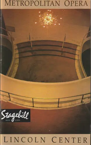 Metropolitan Opera, STAGEBILL Nov. 1991: Programmheft Donizetti L'ELISIR D'AMORE Metropolitan Opera Luciano Pavarotti 91. 